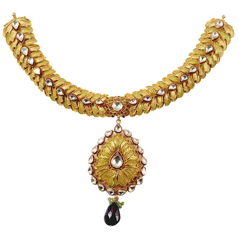 Festival gold mango necklace